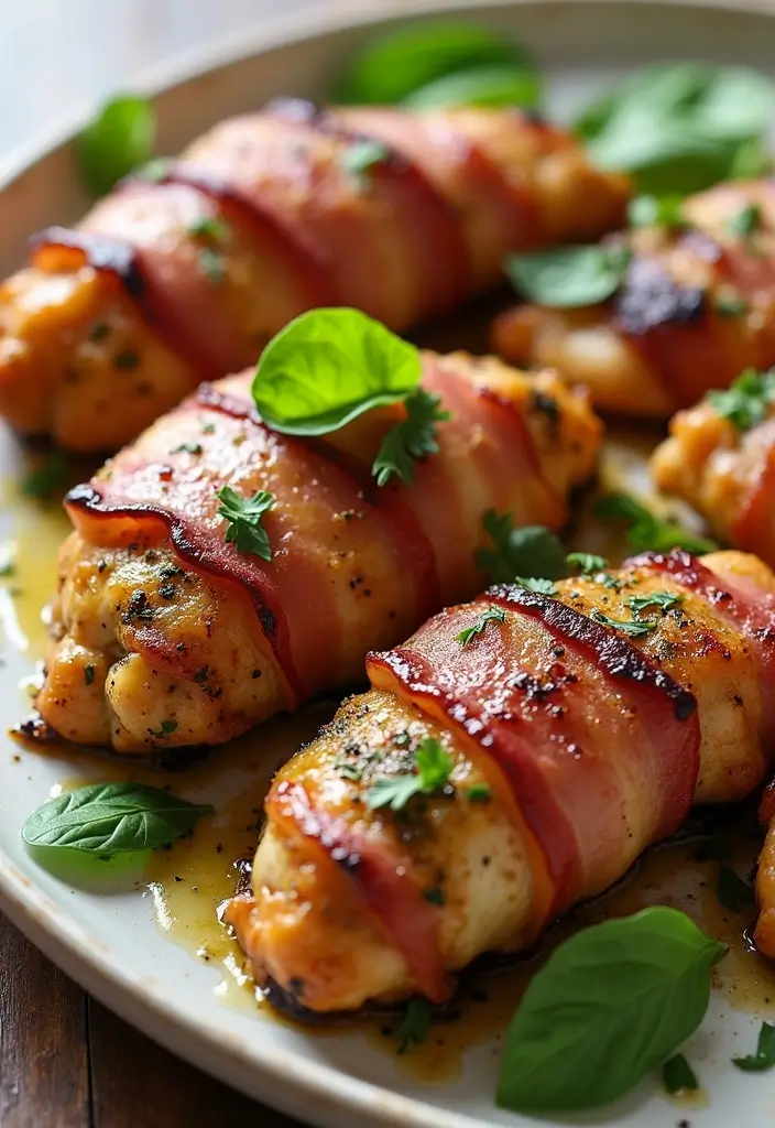 30 Irresistible Bacon Wrapped Chicken Tenders Recipes - 16. Pesto Bacon Wrapped Chicken Tenders
