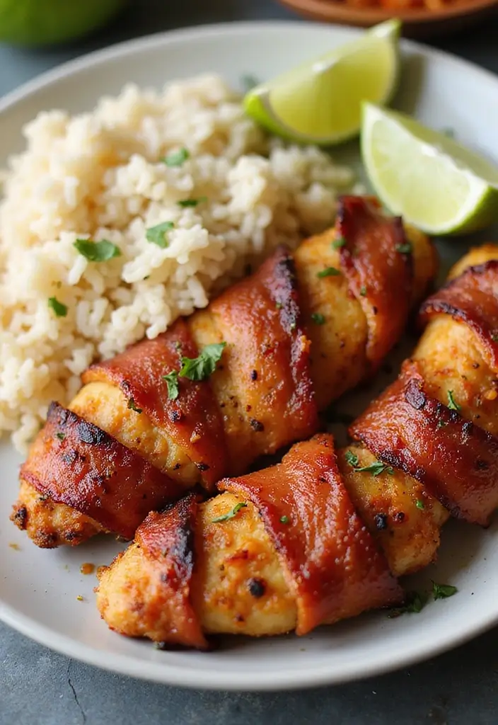 30 Irresistible Bacon Wrapped Chicken Tenders Recipes - 17. Jerk Seasoned Bacon Wrapped Chicken Tenders