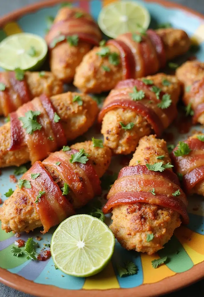 30 Irresistible Bacon Wrapped Chicken Tenders Recipes - 22. Cumin Lime Bacon Wrapped Chicken Tenders