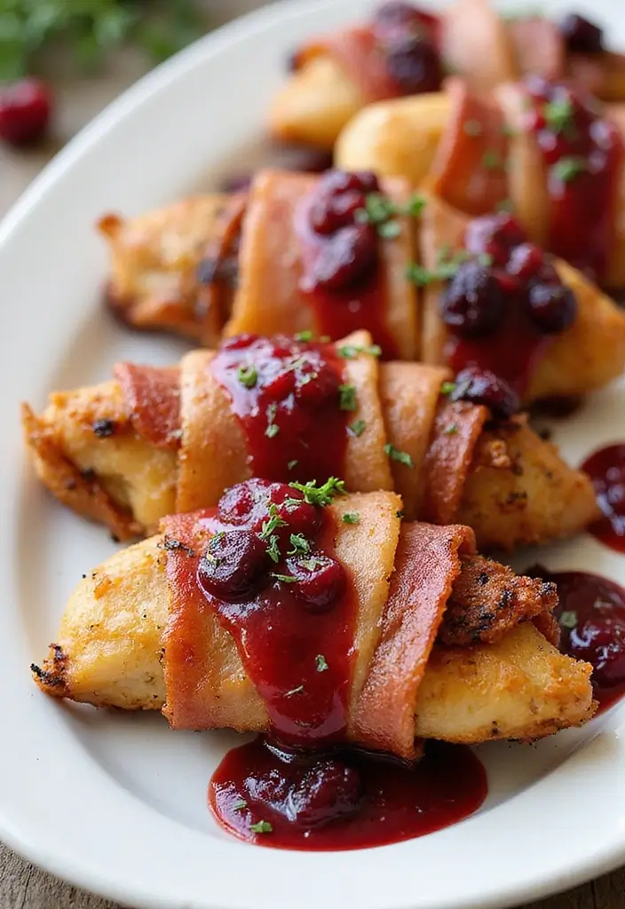 30 Irresistible Bacon Wrapped Chicken Tenders Recipes - 26. Cranberry Bacon Wrapped Chicken Tenders