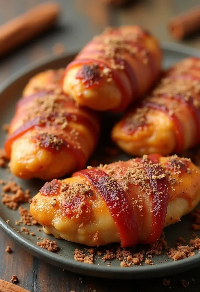 30 Irresistible Bacon Wrapped Chicken Tenders Recipes - 27. Pumpkin Spice Bacon Wrapped Chicken Tenders