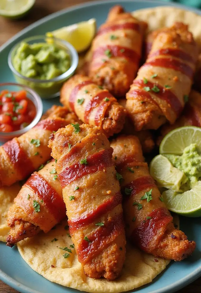 30 Irresistible Bacon Wrapped Chicken Tenders Recipes - 30. Fiesta Bacon Wrapped Chicken Tenders