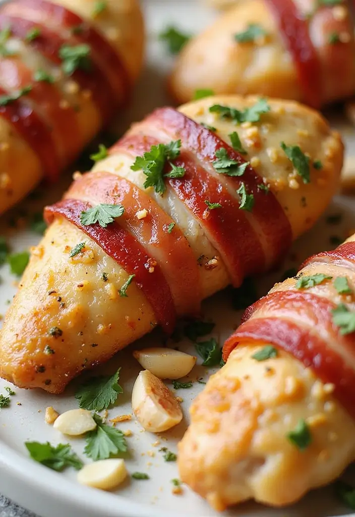 30 Irresistible Bacon Wrapped Chicken Tenders Recipes - 4. Garlic Herb Bacon Wrapped Chicken Tenders