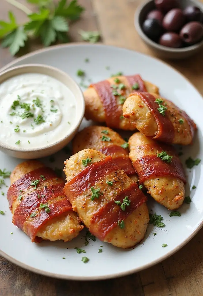30 Irresistible Bacon Wrapped Chicken Tenders Recipes - 5. Mediterranean Bacon Wrapped Chicken Tenders