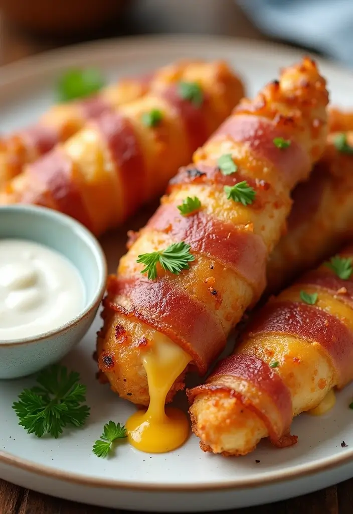 30 Irresistible Bacon Wrapped Chicken Tenders Recipes - 6. Cheesy Bacon Wrapped Chicken Tenders
