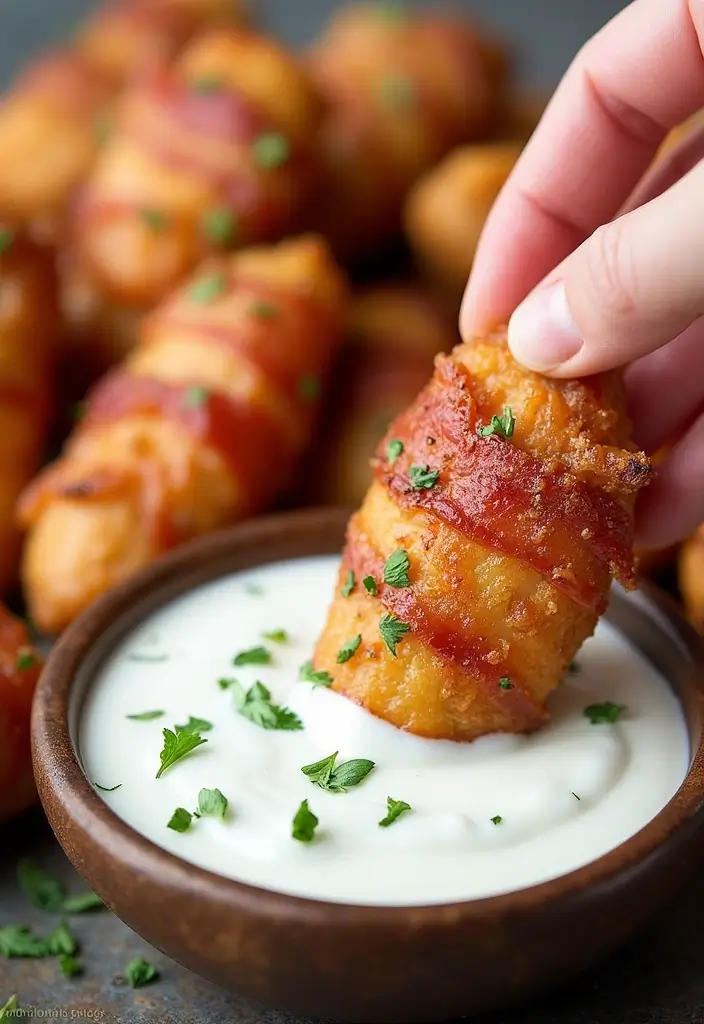 30 Irresistible Bacon Wrapped Chicken Tenders Recipes - 7. Ranch Seasoned Bacon Wrapped Chicken Tenders