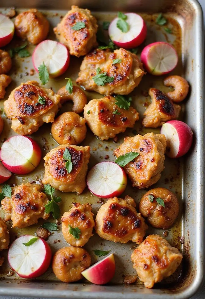 30 Sheet Pan Cashew Chicken Recipes That Are Fast & Flavorful - 23. Cashew Chicken with Radishes