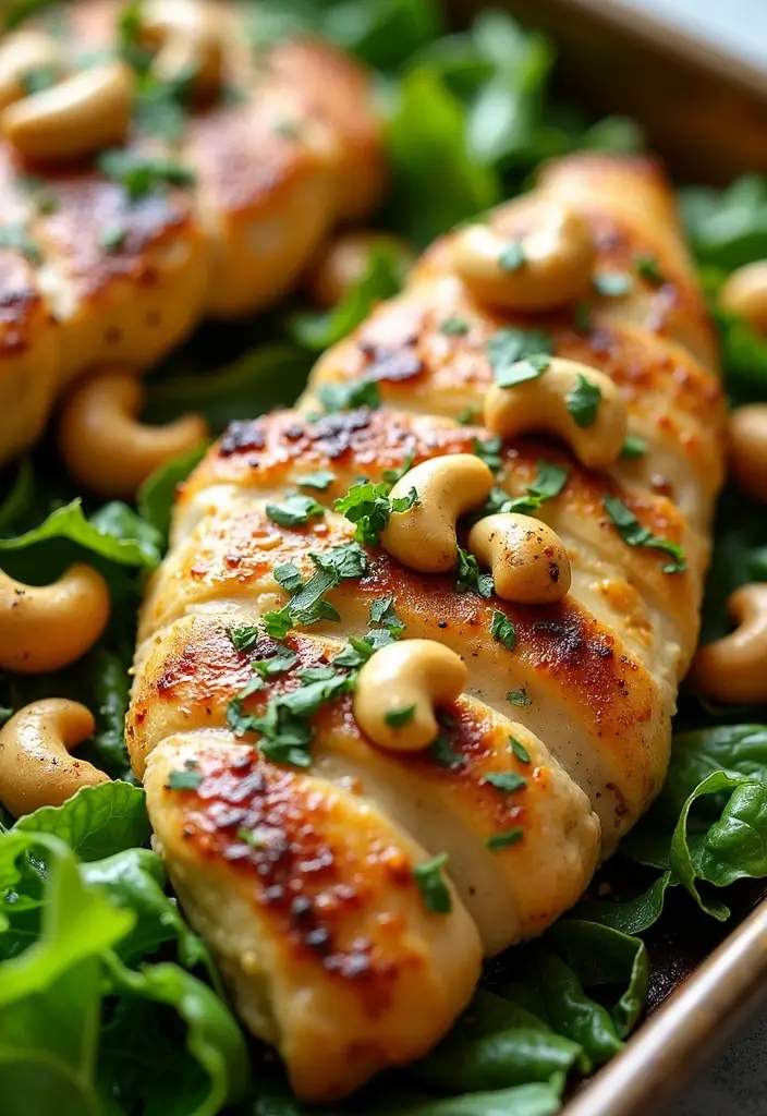 30 Sheet Pan Cashew Chicken Recipes That Are Fast & Flavorful - 30. Cashew Chicken with Cilantro Lime Dressing