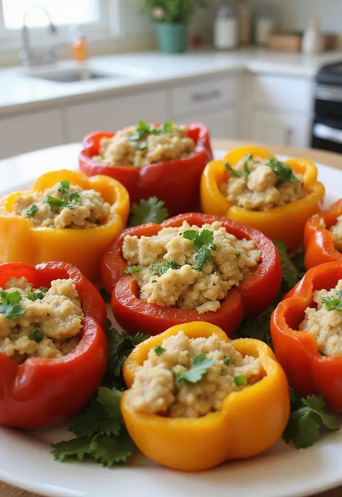 27 Ground Chicken Crockpot Recipes That Are Set-and-Forget Simple - 27. Chicken and Quinoa Stuffed Peppers