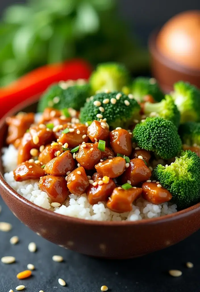 27 Ground Chicken Crockpot Recipes That Are Set-and-Forget Simple - 5. Teriyaki Chicken Bowls