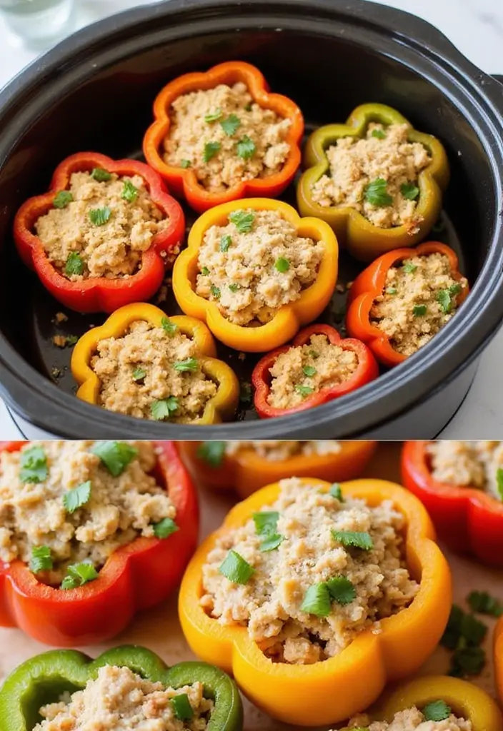 27 Ground Chicken Crockpot Recipes That Are Set-and-Forget Simple - 8. Ground Chicken Stuffed Peppers