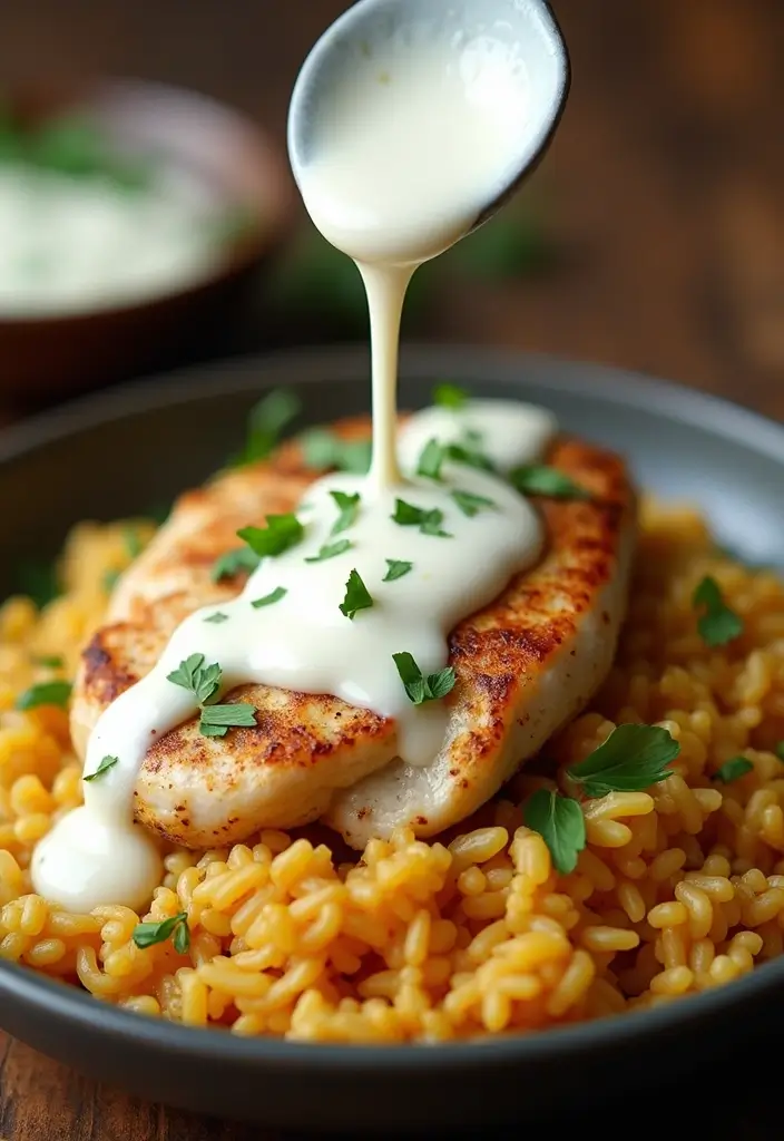 27 Sauces for Chicken and Rice Recipes That Complete the Dish - 21. Mediterranean Yogurt Sauce