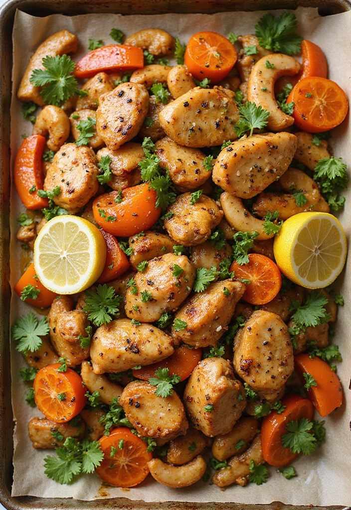 30 Sheet Pan Cashew Chicken Recipes That Are Fast & Flavorful - 10. Garlic Ginger Cashew Chicken