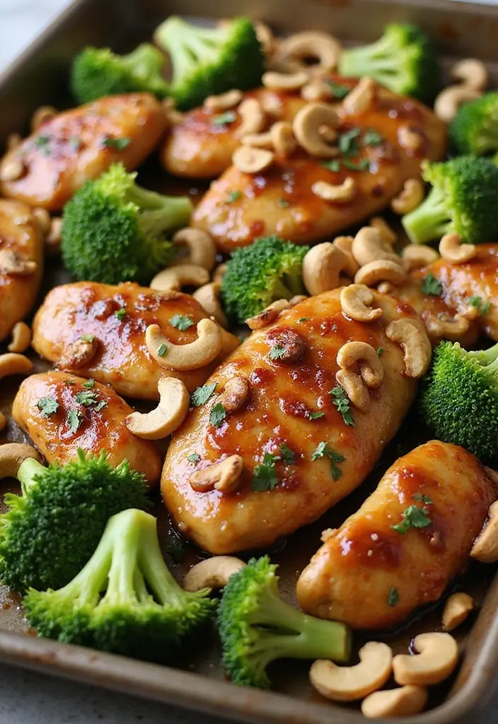 30 Sheet Pan Cashew Chicken Recipes That Are Fast & Flavorful - 2. Teriyaki Cashew Chicken with Broccoli