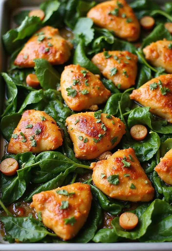 30 Sheet Pan Cashew Chicken Recipes That Are Fast & Flavorful - 21. Cashew Chicken with Spinach