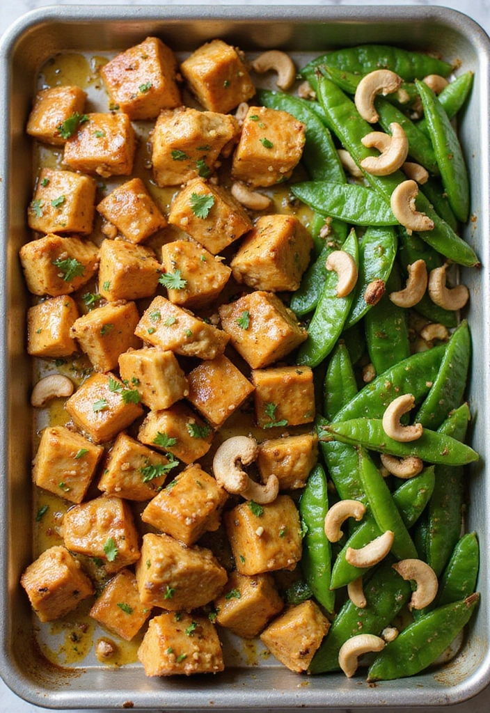 30 Sheet Pan Cashew Chicken Recipes That Are Fast & Flavorful - 5. Peanut Sauce Cashew Chicken