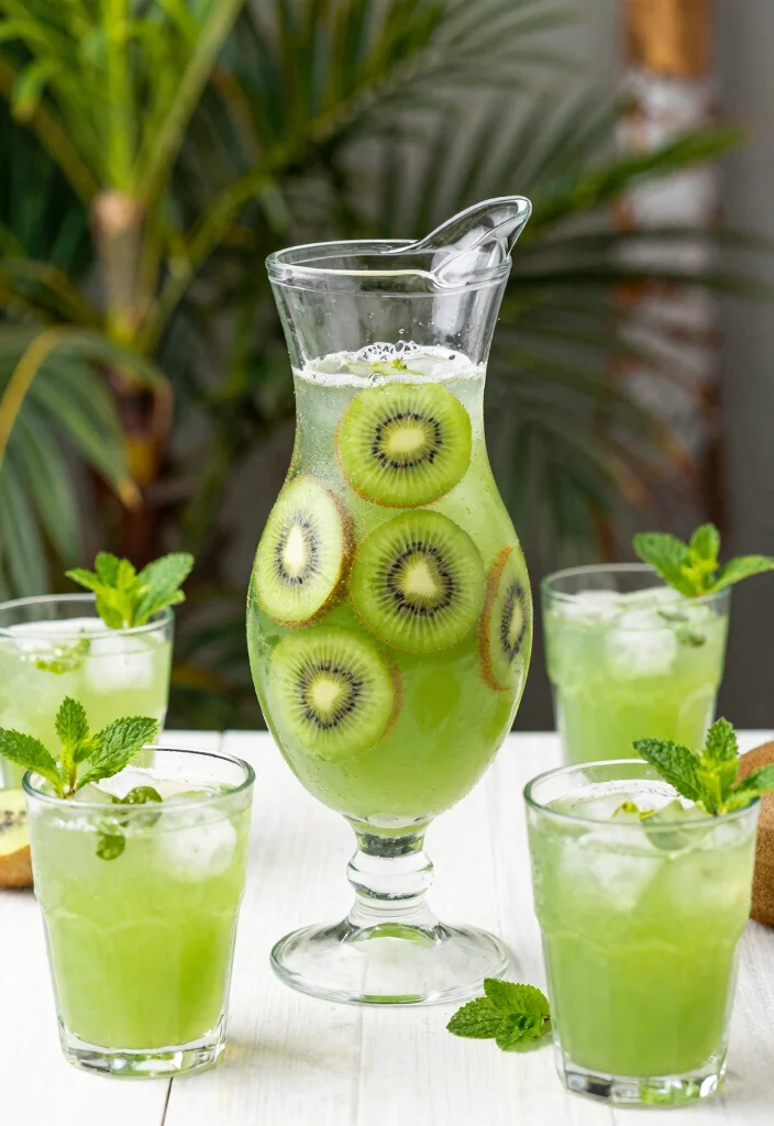 15 Fruit Punch Recipes Non Alcoholic Fun and Refreshing - 13. Kiwi Coconut Cooler 1