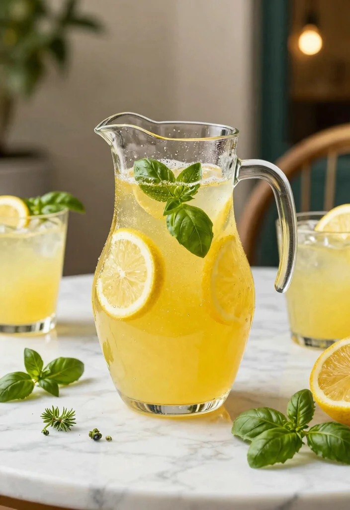 15 Fruit Punch Recipes Non Alcoholic Fun and Refreshing - 6. Lemon Basil Fizz 1