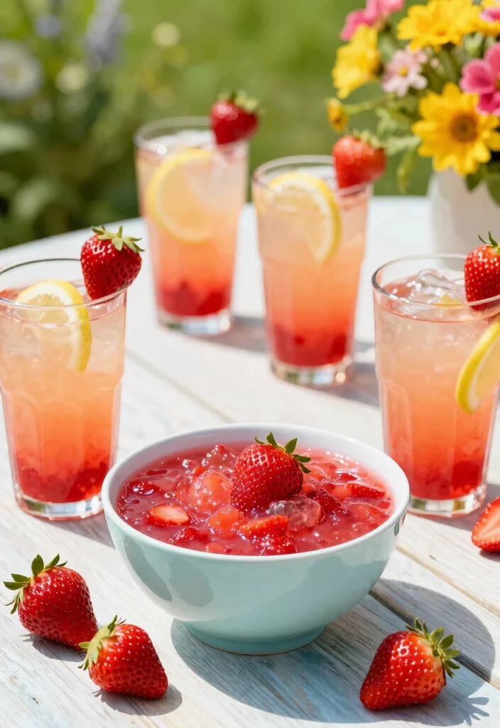 15 Fruit Punch Recipes Non Alcoholic Fun and Refreshing - 8. Strawberry Lemonade Punch 1