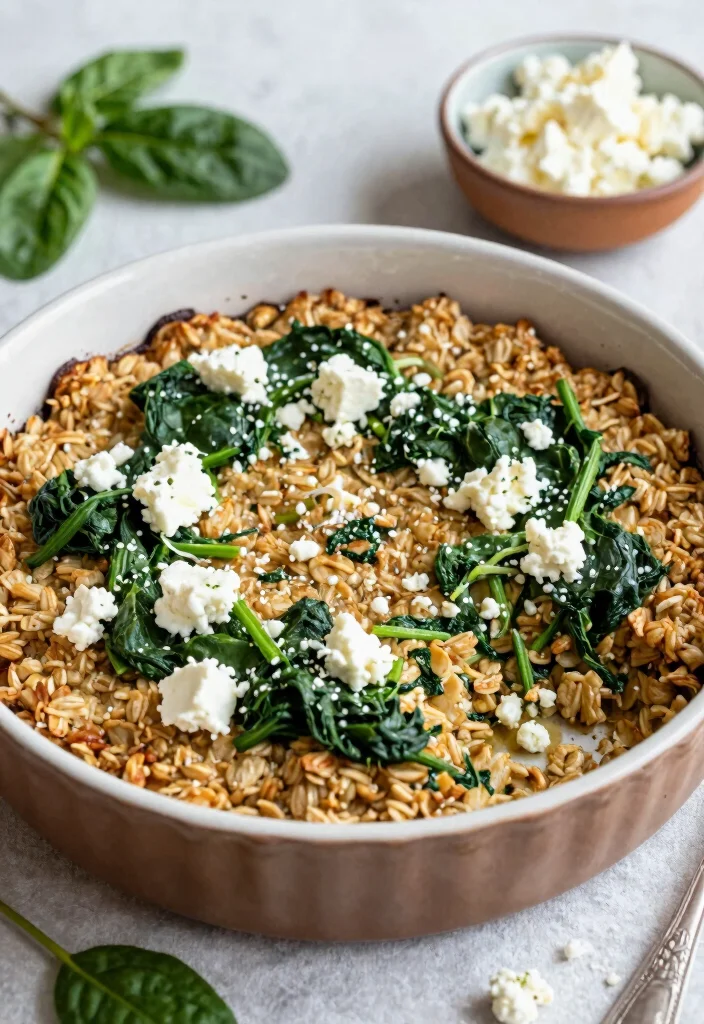 16 Baked Oatmeal Recipes: Healthy Make-Ahead Comfort - 8. Savory Spinach and Feta Baked Oatmeal 1