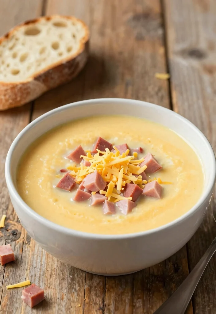 16 Cheddar Cheese Soup Recipes Smooth Cozy Bowls - 15. Cheddar Ham Soup 1