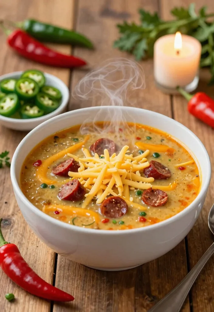 16 Cheddar Cheese Soup Recipes Smooth Cozy Bowls - 3. Spicy Cheddar and Chorizo Soup 1