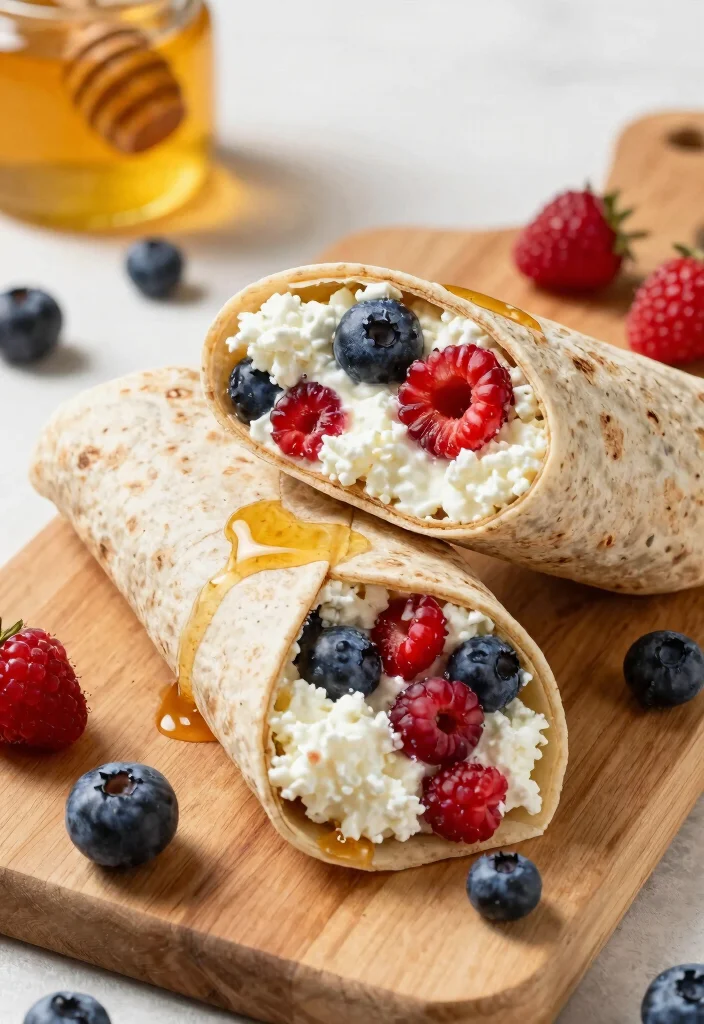 16 Cottage Cheese Recipes for Healthy High-Protein Meals - 11. Cottage Cheese and Berry Breakfast Wrap 1