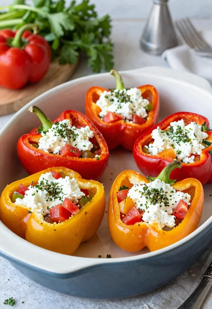 16 Cottage Cheese Recipes for Healthy High-Protein Meals - 5. Cottage Cheese and Veggie Stuffed Peppers 1