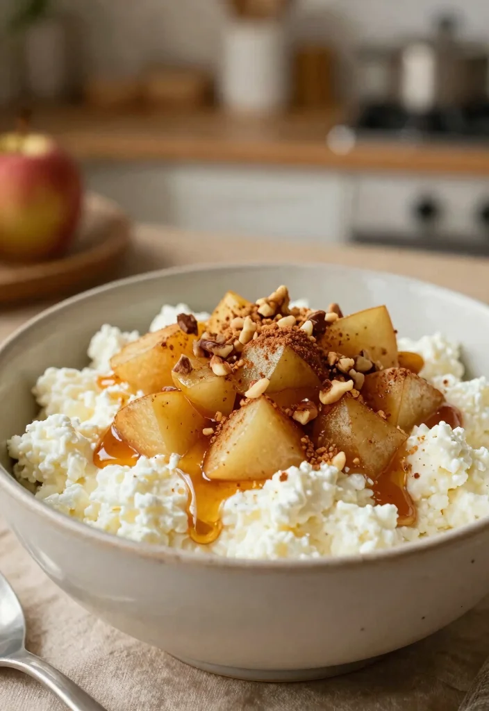 16 Cottage Cheese Recipes for Healthy High-Protein Meals - 6. Cinnamon Apple Cottage Cheese Bowl 1