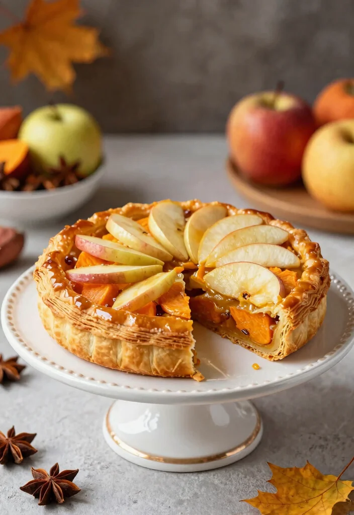 17 Apple Puff Pastry Recipes: Flaky, Quick, and Delicious - 11. Sweet Potato and Apple Puff Pastry Tart 1
