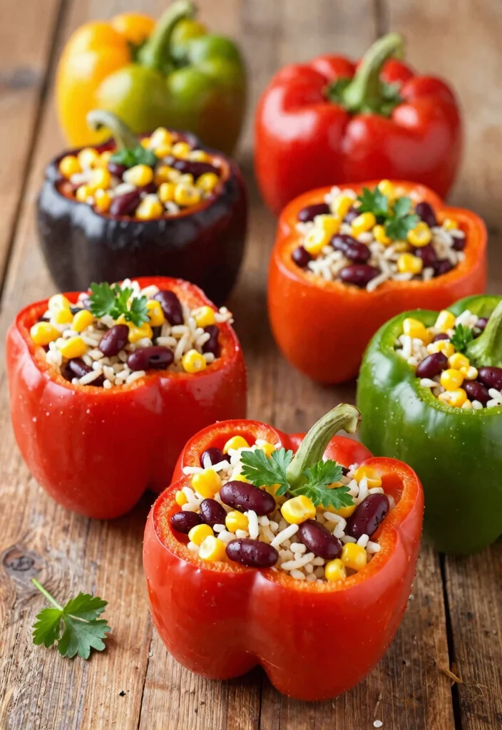 17 Crock Pot Recipes Healthy Simple Slow Cooker Dinners - 10. Veggie-Stuffed Peppers 1