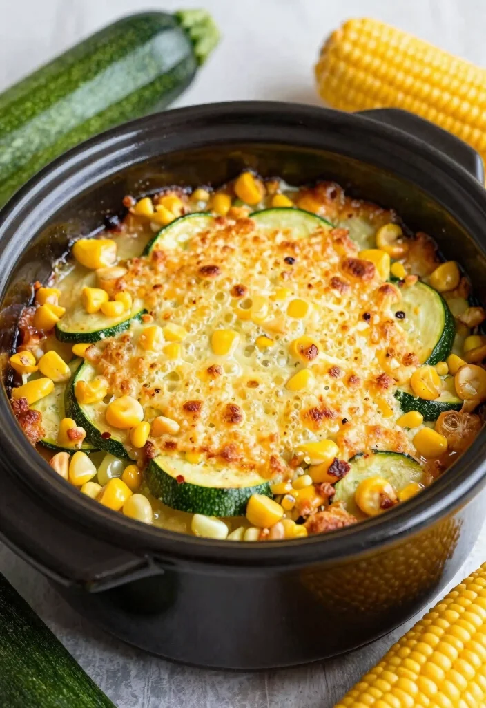 17 Crock Pot Recipes Healthy Simple Slow Cooker Dinners - 13. Zucchini and Corn Casserole 1
