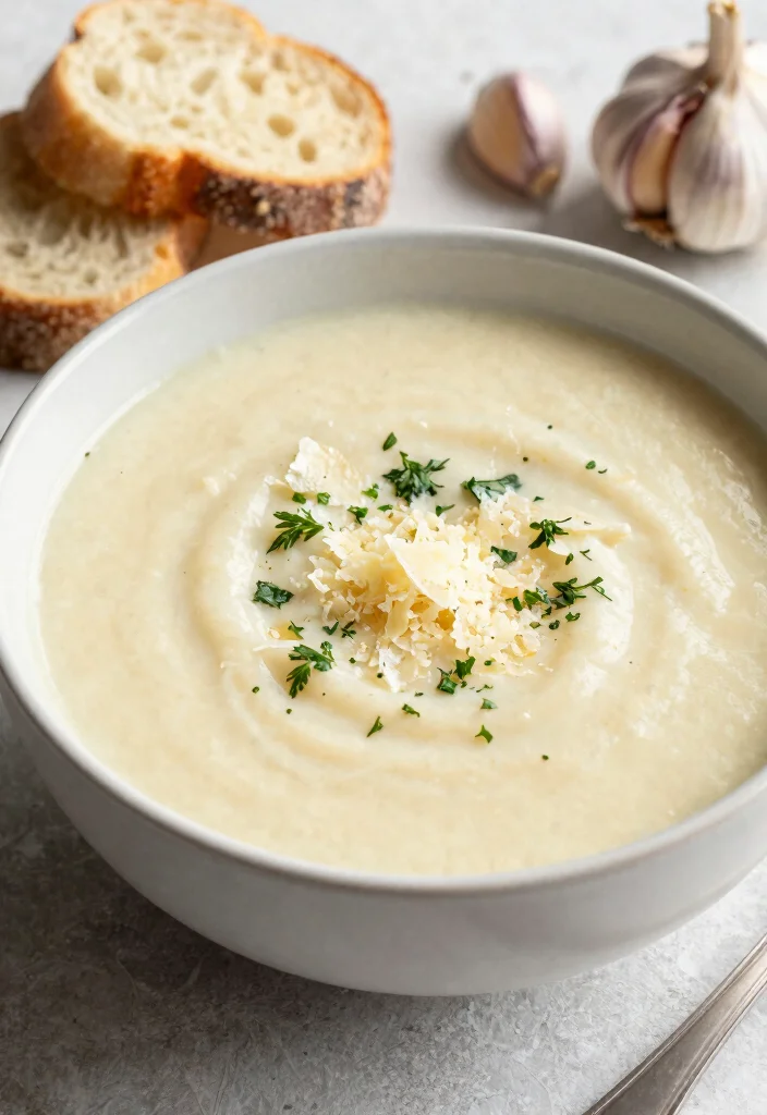 17 Crock Pot Soup Recipes: Simple Slow Simmered Favorites for Healthy Living - 13. Garlic Parmesan Soup 1