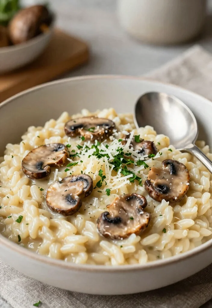 18 Brunch Recipes for a Crowd: Easy Make Ahead Ideas - 14. Creamy Mushroom Risotto 1