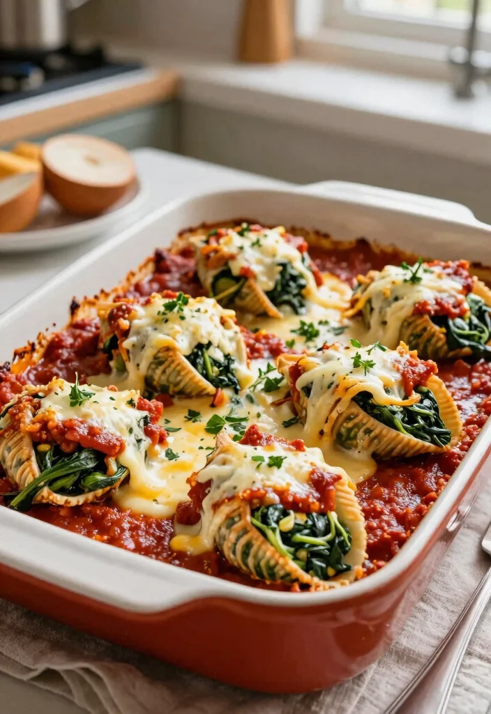 18 Brunch Recipes for a Crowd: Easy Make Ahead Ideas - 17. Spinach and Feta Stuffed Shells 1