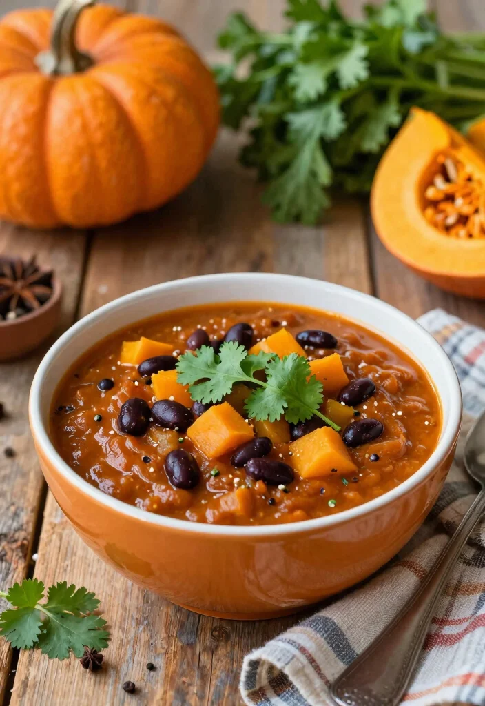 18 Fall Slow Cooker Recipes: Cozy Set-and-Forget Meals - 1. Hearty Pumpkin and Black Bean Chili 1