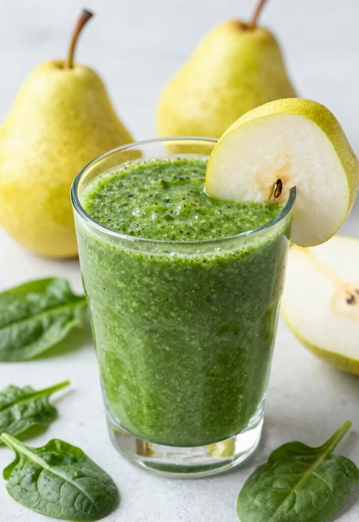 18 Fruit Smoothie Recipes Healthy Fresh and Energizing - 18. Pear & Spinach Smoothie 1