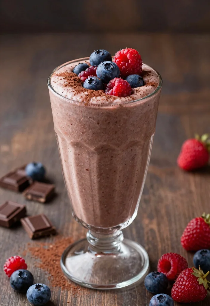18 Fruit Smoothie Recipes Healthy Fresh and Energizing - 7. Choco-Berry Delight Smoothie 1