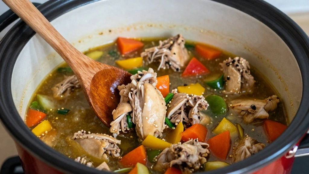 Ground Chicken Crockpot Meal for Hands Off Cooking - Step 6: Stir Occasionally 1