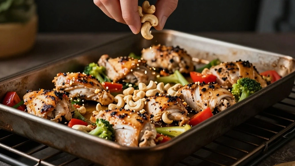 Sheet Pan Cashew Chicken That Comes Together Fast - Step 7: Add the Cashews 1