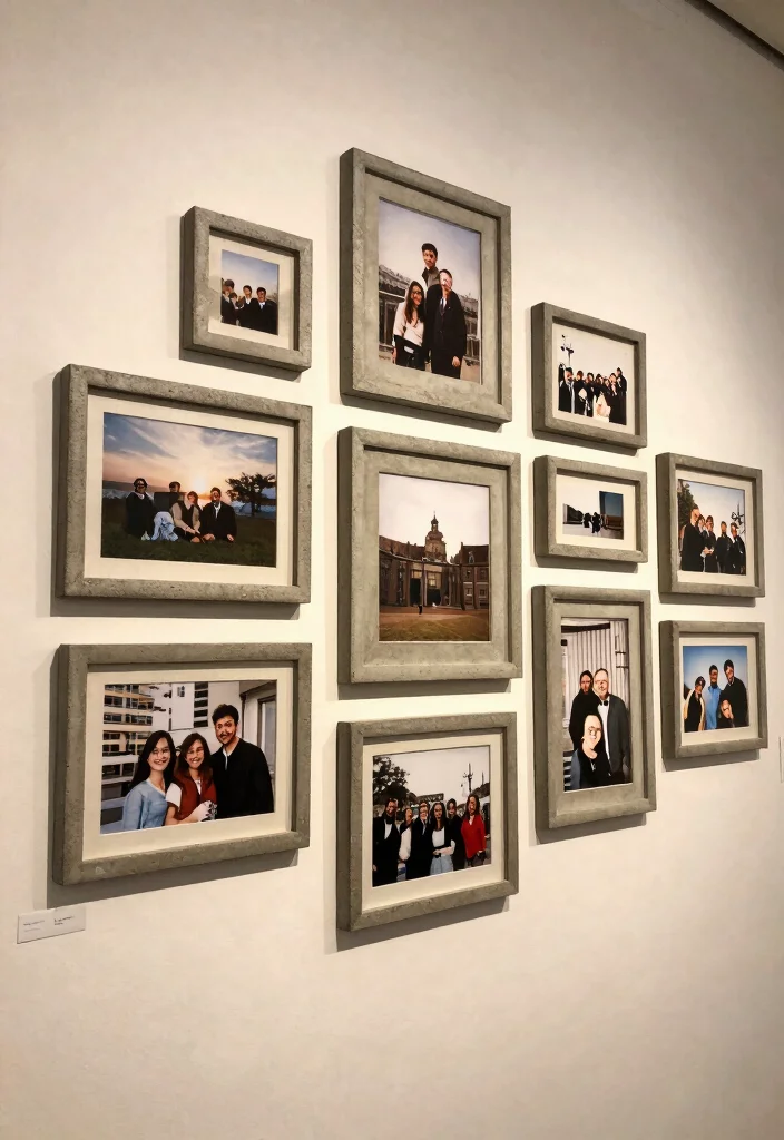 15 Concrete Wall Decor Ideas With Industrial Edge - 11. Concrete Picture Frames 1