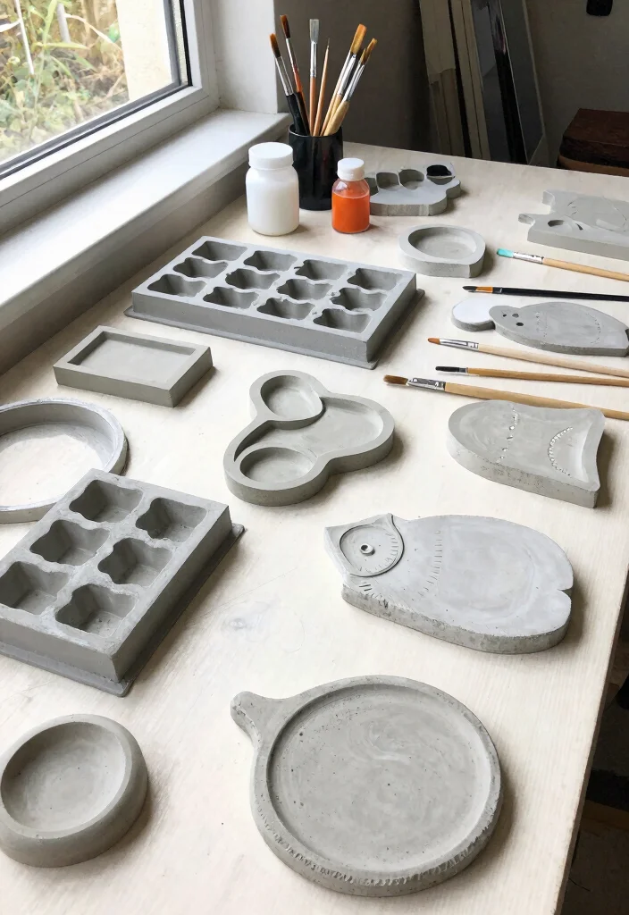 15 Concrete Wall Decor Ideas With Industrial Edge - 8. DIY Concrete Art Pieces 1