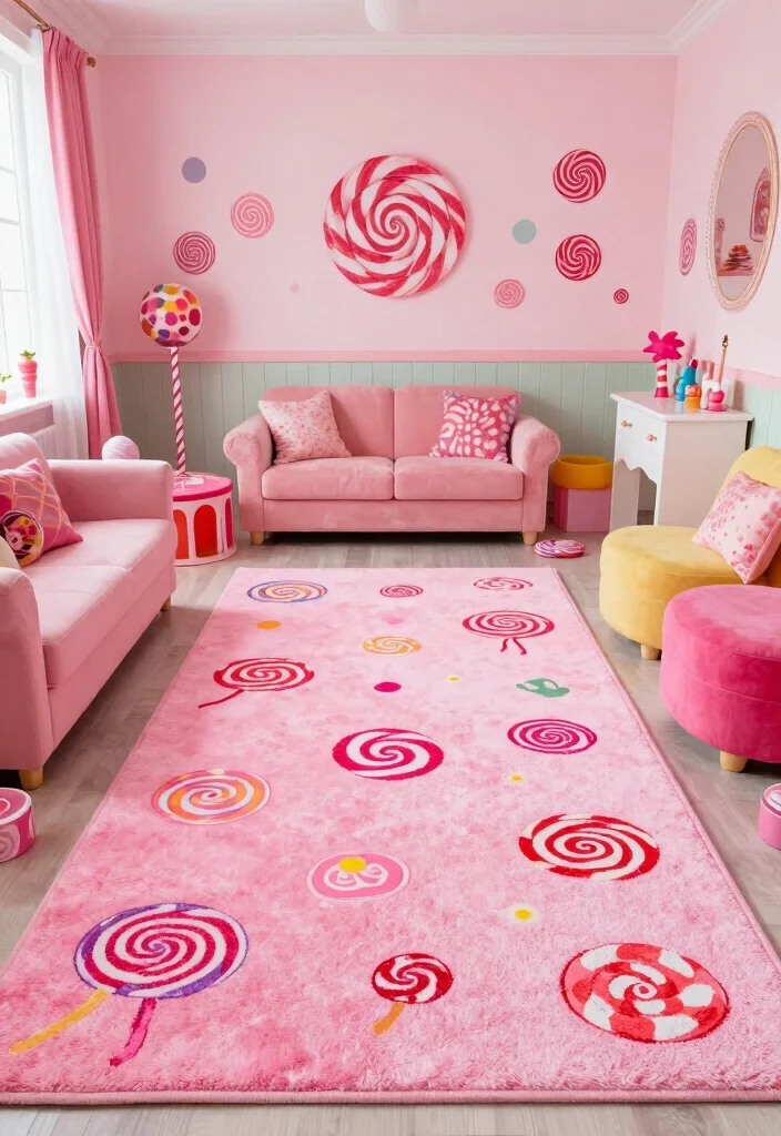 15 Pink Rug Decals Bloxburg Ideas With Cute Aesthetic - 14. Sweet Candy Themes 1