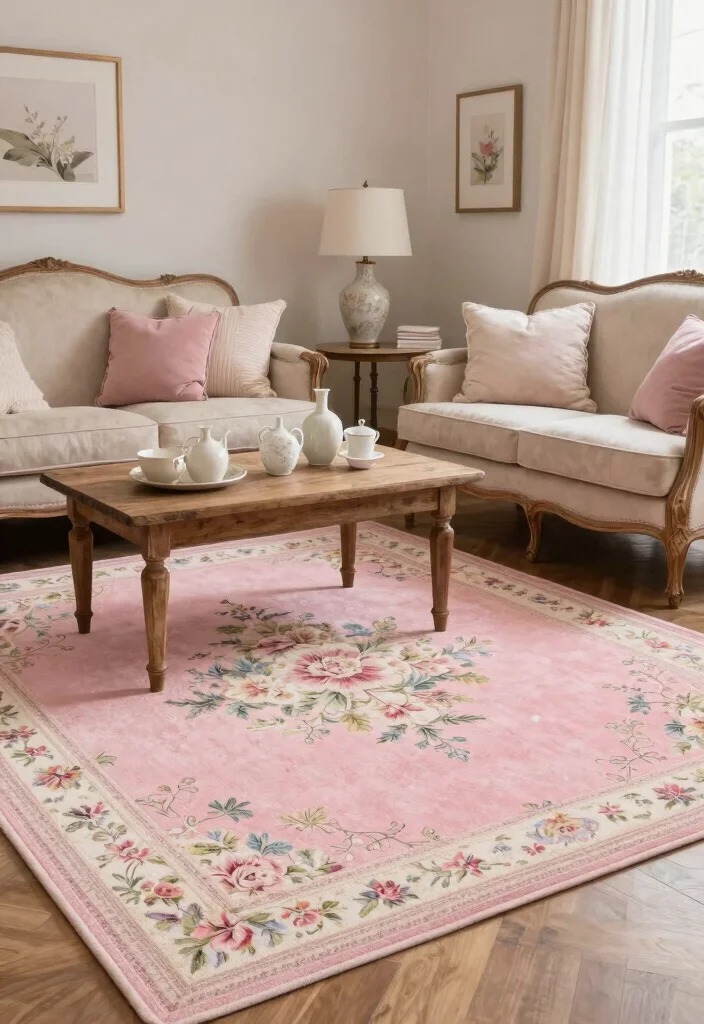 15 Pink Rug Decals Bloxburg Ideas With Cute Aesthetic - 15. Elegant Shabby Chic 1