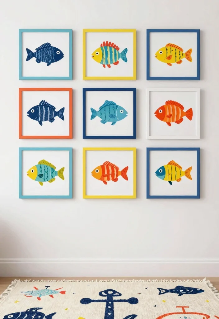 15 Preppy Wall Art Ideas With Trendy Chic Vibes - 14. Whimsical Fish Prints 1