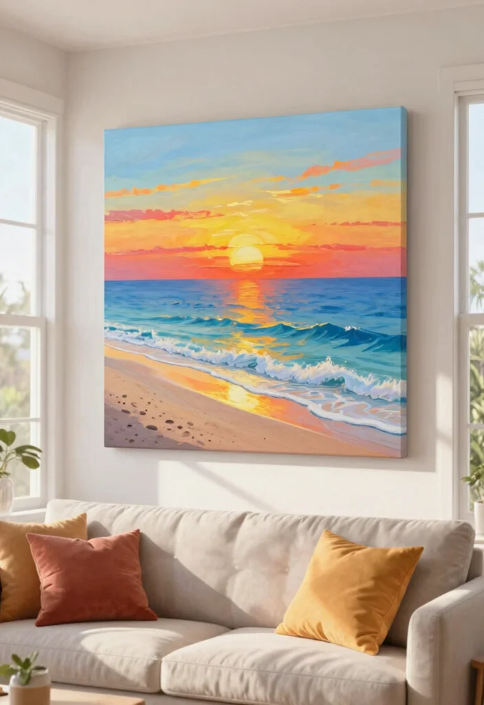 15 Preppy Wall Art Ideas With Trendy Chic Vibes - 8. Colorful Beach Landscapes 1