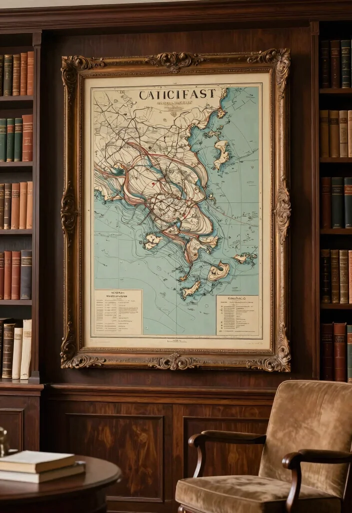 15 Wave to Earth Poster Ideas for an Aesthetic Room - 15. Vintage Map of Ocean Currents 1