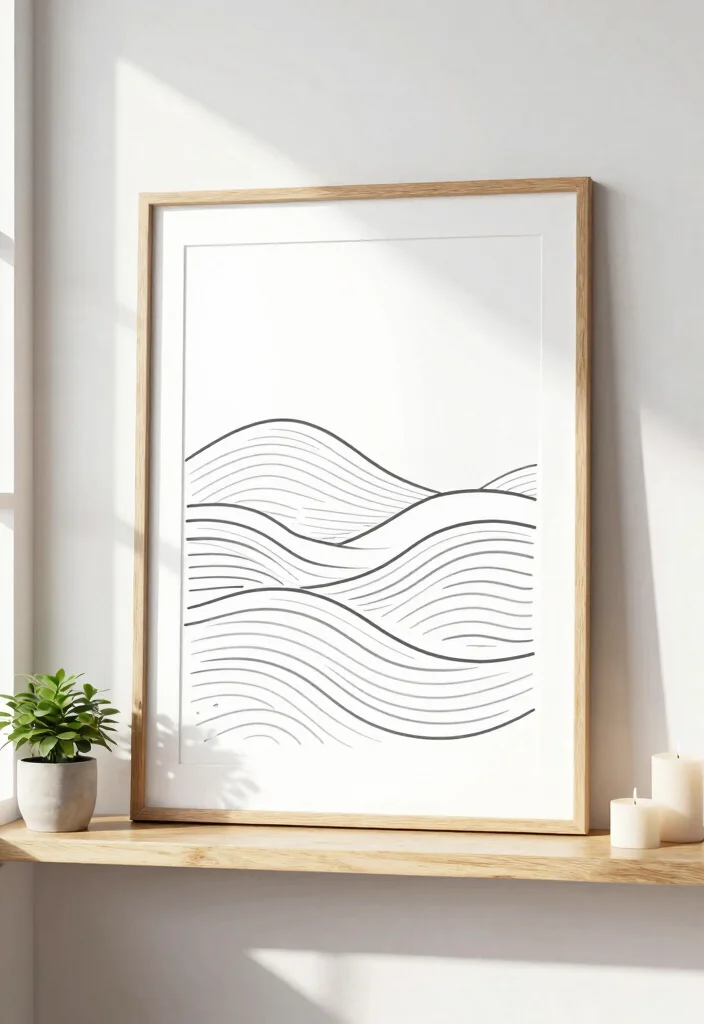 15 Wave to Earth Poster Ideas for an Aesthetic Room - 3. Minimalist Line Art 1