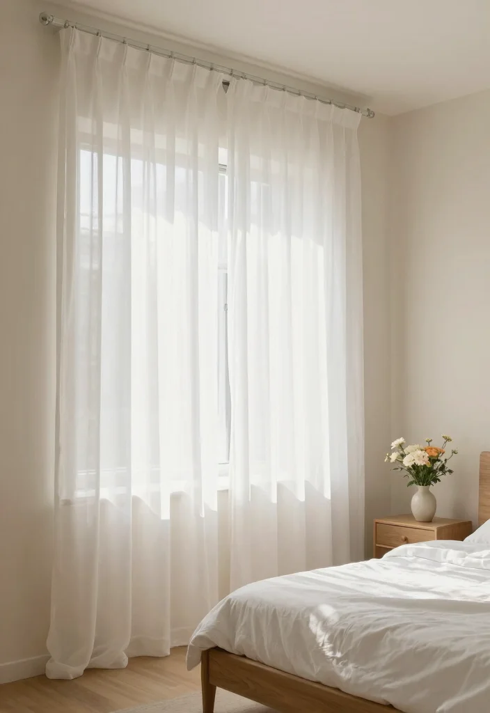 15 White Bedroom Curtains Ideas With Clean Fresh Look - 1. Sheer Elegance 1