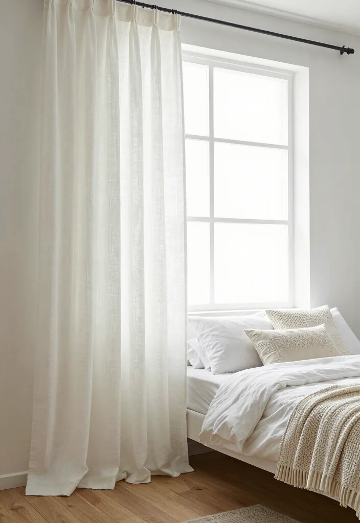 15 White Bedroom Curtains Ideas With Clean Fresh Look - 4. Textured Fabrics 1